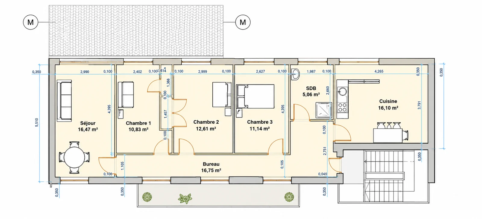 Planta acotada de vivienda