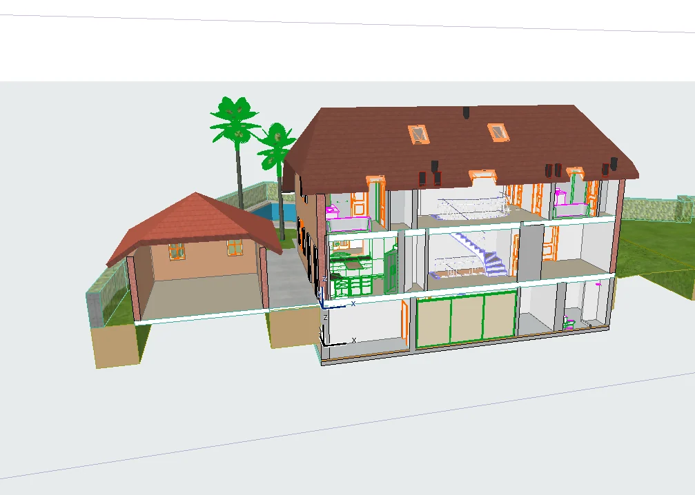 Modelo BIM: sección de la vivienda