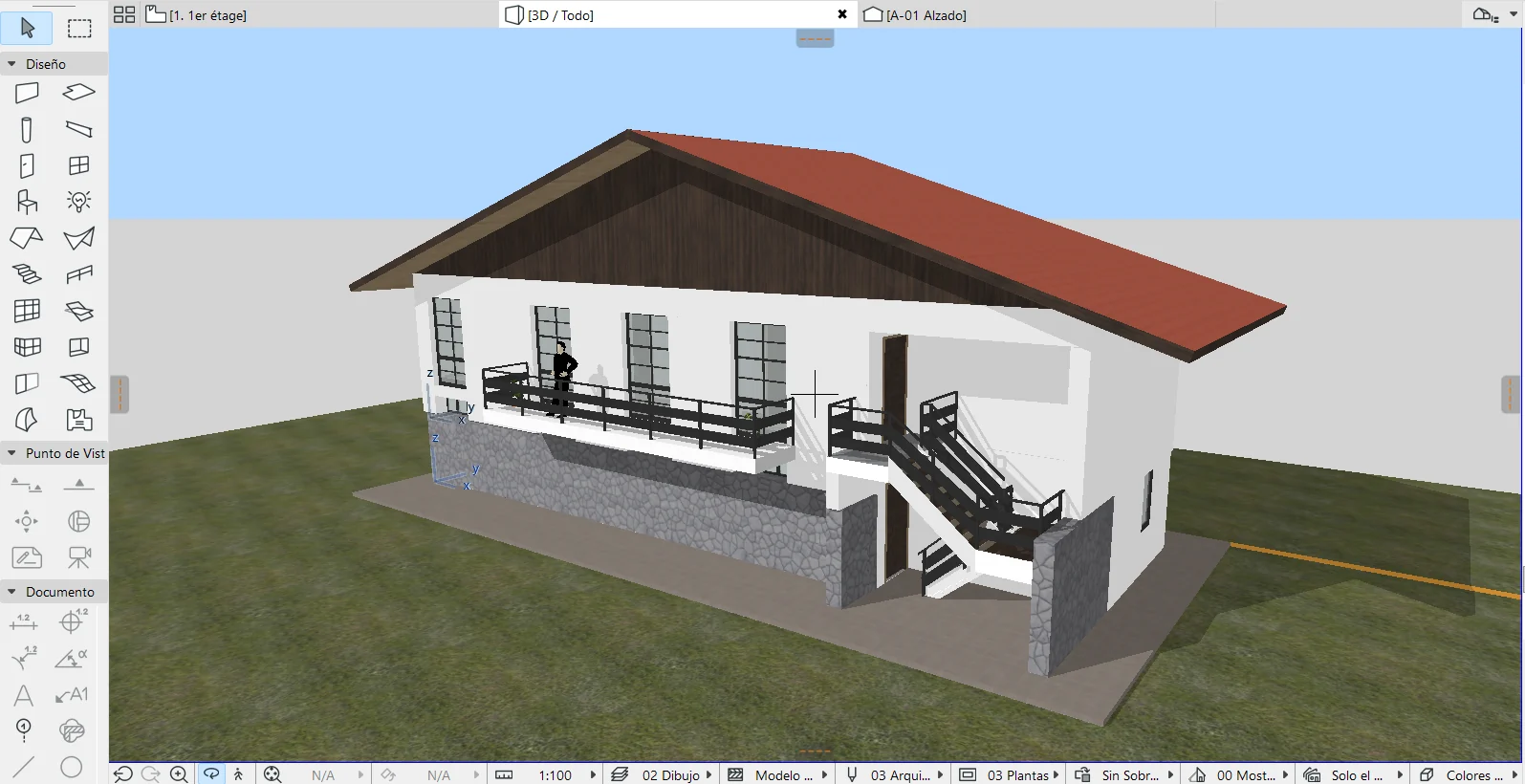 Modelo 3D: vista lateral